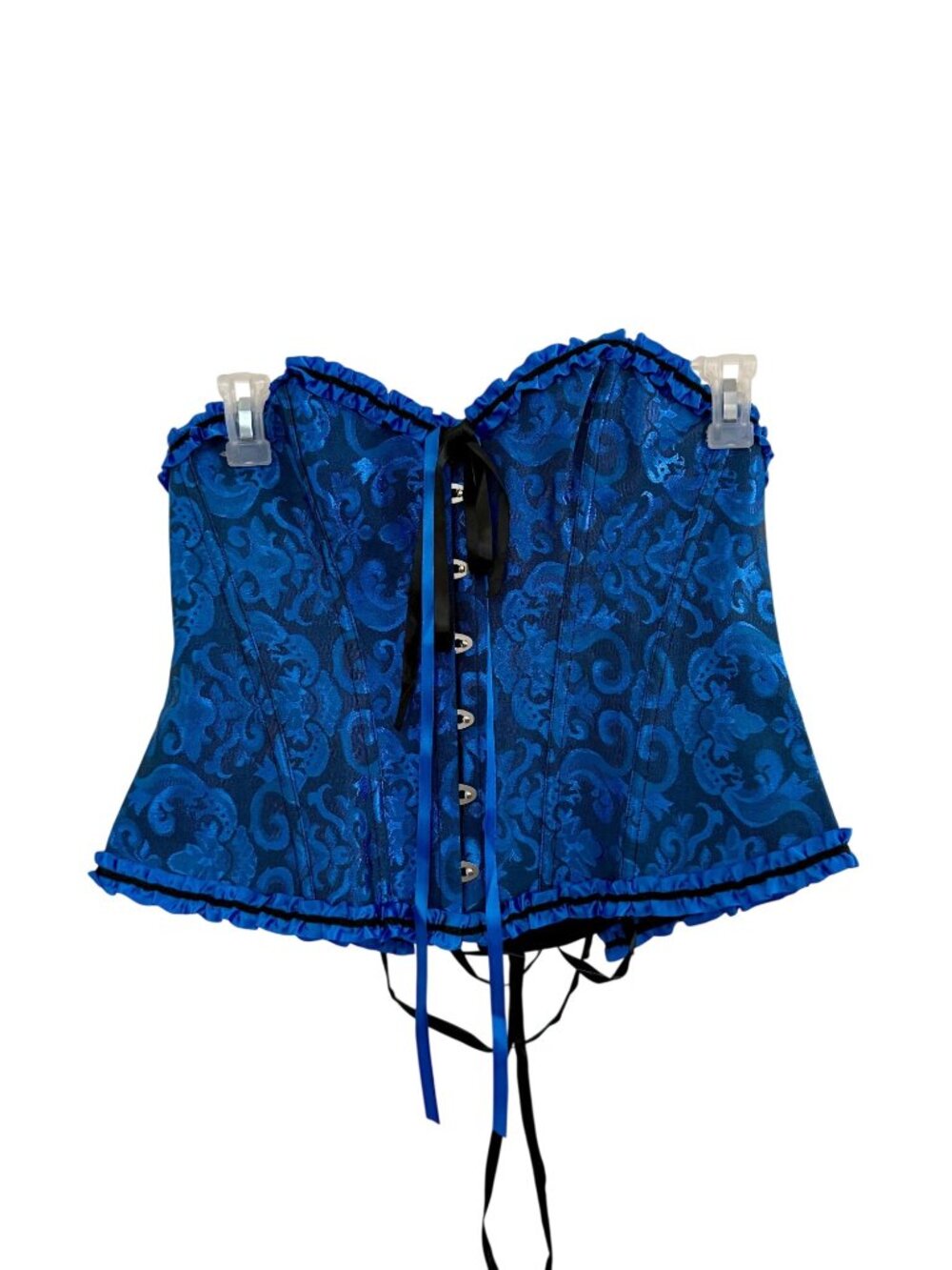 Womens Black & Blue Corset Top, Sz 2xl, Cosplay, Sexy, Plus Size